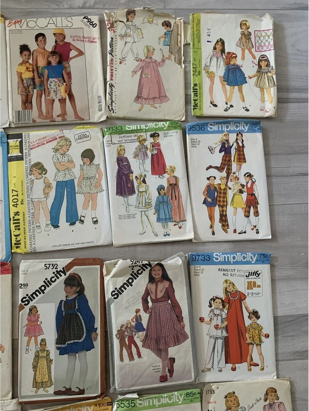 VINTAGE SEWING PATTERN lot of 20 Mixed Girls Child Some Uncut And Cut